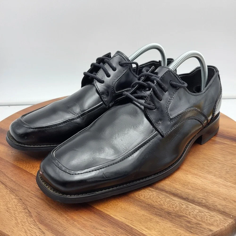 Stacy Adams Oxford Dress Shoes Mens Size 8.5 Wide Black Leather 20114-001‎